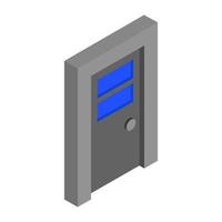 Isometric Door On White Background vector