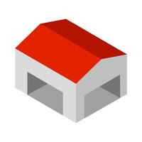 Isometric Warehouse On White Background vector