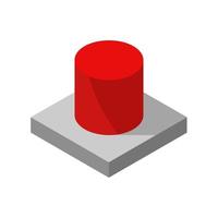 Isometric Alarm Button On White Background vector