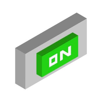 On Isometric Button On White Background vector