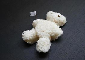 Rice in the shape of a bear photo