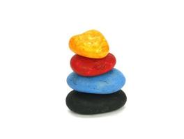 Stack of colored pebble stones photo