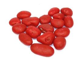 Red stones in heart-shape photo