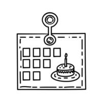 Calendar Icon. Doddle Hand Drawn or Black Outline Icon Style vector