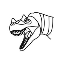 Ceratosaurus Icon. Doodle Hand Drawn or Black Outline Icon Style vector