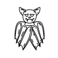 Bat Icon. Doodle Hand Drawn or Black Outline Icon Style vector