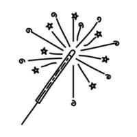 Fireworks Icon. Doddle Hand Drawn or Black Outline Icon Style vector