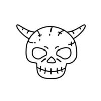 icono de hombre diablo. Doodle dibujado a mano o estilo de icono de contorno negro vector