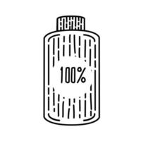 Battery Full Icon. Doodle Hand Drawn or Black Outline Icon Style vector
