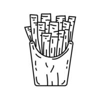 Potato Fried Icon. Doodle Hand Drawn or Black Outline Icon Style vector