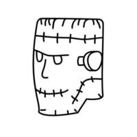 icono de frankenstein. Doodle dibujado a mano o estilo de icono de contorno negro vector