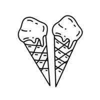 icono de helado. doddle dibujado a mano o estilo de icono de contorno negro vector