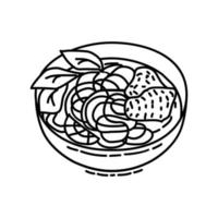 Pho Icon. Doodle Hand Drawn or Outline Icon Style vector