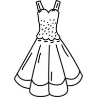 icono de vestido. doddle dibujado a mano o estilo de icono de contorno negro. icono de vector