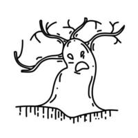 Tree Icon. Doodle Hand Drawn or Black Outline Icon Style vector