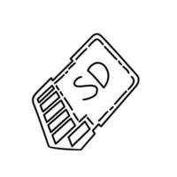 Memory Card Icon. Doodle Hand Drawn or Black Outline Icon Style vector