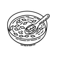 Miso Soup Icon. Doodle Hand Drawn or Outline Icon Style