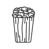 Pop Corn Icon. Doodle Hand Drawn or Black Outline Icon Style vector