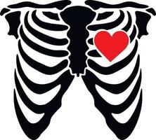 black thorax and heart stencil vector