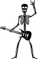 esqueleto con plantilla de guitarra vector