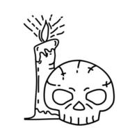 Skeleton Candle Icon. Doodle Hand Drawn or Black Outline Icon Style vector
