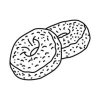 Cider Donuts Icon. Doodle Hand Drawn or Outline Icon Style vector