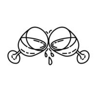 Clinking Icon. Doodle Hand Drawn or Outline Icon Style vector