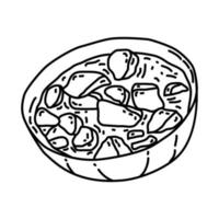 blanquette de veau icon. Doodle dibujado a mano o estilo de icono de contorno vector