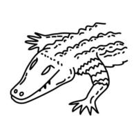 Caiman Icon. Doodle Hand Drawn or Outline Icon Style vector