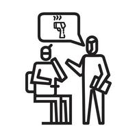 Check body temperature Icon. symbol of activity or illustration to deal with the corona virus vector