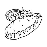 Calzones Icon. Doodle Hand Drawn or Outline Icon Style vector