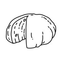 icono de queso mozzarella. Doodle dibujado a mano o estilo de icono de contorno vector