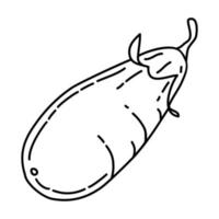 Eggplant Icon. Doodle Hand Drawn or Outline Icon Style