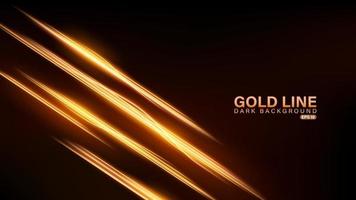 Gold line of light on dark background vector