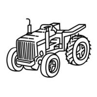 Tracktor Icon. Doodle Hand Drawn or Outline Icon Style vector