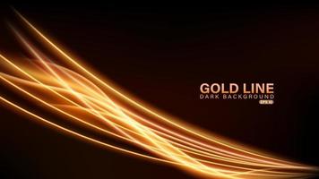 Gold line of light on dark background vector