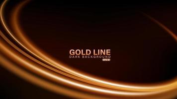 Gold line of light on dark background vector