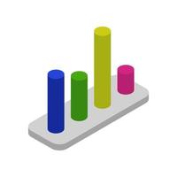 Isometric Bar Chart On White Background vector