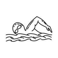 Swimming Like Icon. Doodle Hand Drawn or Outline Icon Style vector