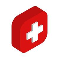 Isometric Medical Cross On White Background vector