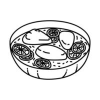 Skillet Chicken Piccata Icon. Doodle Hand Drawn or Outline Icon Style vector