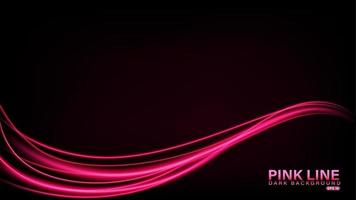 Pink line of light on dark background vector