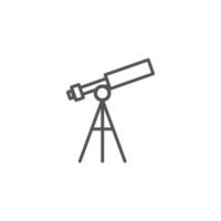 Ilustración de icono de vector de telescopio. símbolo de la ciencia astronómica, signo de aumento. telescopio icono aislado