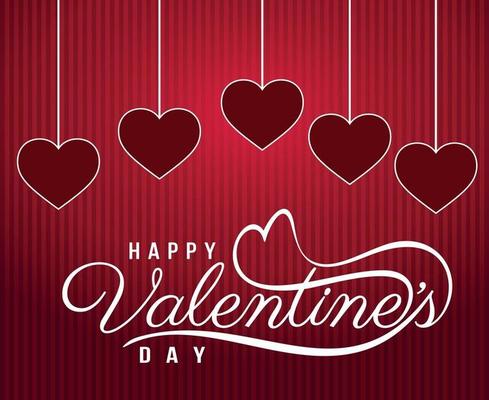 Happy saint valentine day congratulation with red and pink.14 february