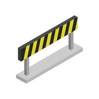 Isometric Roadblock On White Background vector