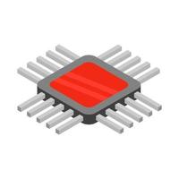 Isometric Microchip On White Background vector