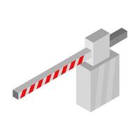 Isometric Roadblock On White Background vector