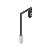 Isometric Traffic Light On White Background vector