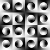 Seamless monochrome background with black and white gradient circles. Vector illustration