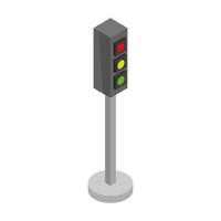 Isometric Traffic Light On White Background vector